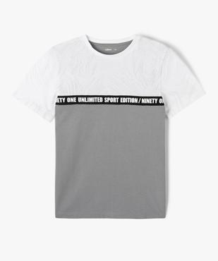 T-shirt bicolore sportswear garçon vue1 - GEMO 4G GARCON - GEMO