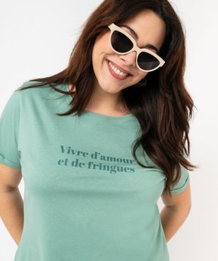 Tee-shirt à manches courtes avec message femme grande taille vue1 - GEMO 4G GT - GEMO