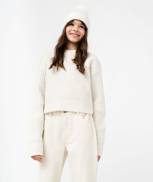 Pull court en grosse maille fille vue4 - GEMO (JUNIOR) - GEMO