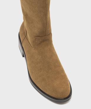 Bottes en suédine à petit talon femme vue6 - FOLLOW ME - GEMO