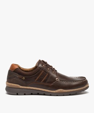 Chaussures bateau confort dessus uni fermeture lacets vue1 - GEMO (CONFORT) - GEMO