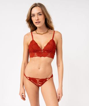 Soutien-gorge triangle en dentelle avec mousses amovibles vue4 - GEMO(HOMWR FEM) - GEMO