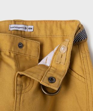 Pantalon en coton avec ceinture bébé garçon - LuluCastagnette vue3 - LULU CASTAGNETTE GEMO FOR GOOD - GEMO