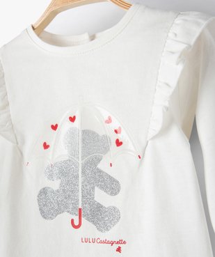 Tee-shirt bébé fille avec motifs pailleté – Lulu Castagnette vue3 - LULUCASTAGNETTE - GEMO