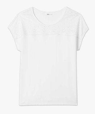 Tee-shirt femme grande taille à manches courtes et col en broderie vue4 - GEMO (G TAILLE) - GEMO