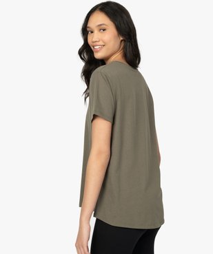 Tee-shirt femme à manches courtes avec dos plus long vue3 - GEMO(FEMME PAP) - GEMO