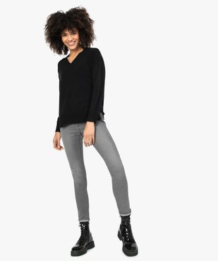 Pull femme à col V en maille ultra douce vue5 - GEMO (MAILLE) - GEMO