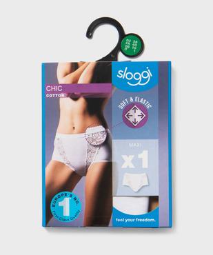 Culotte maxi en coton stretch et dentelle femme - Sloggi vue1 - SLOGGI - GEMO