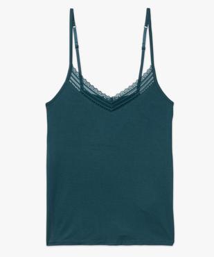 Haut de pyjama à fines bretelles et dentelle femme vue4 - GEMO 4G FEMME - GEMO