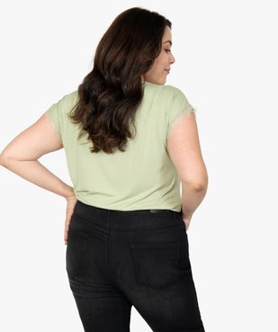 Tee-shirt femme sans manches avec finitions dentelle vue3 - GEMO (G TAILLE) - GEMO