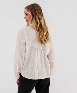 Chemise esprit bohème avec broderies femme vue3 - GEMO(FEMME PAP) - GEMO