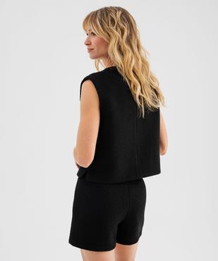 Veste sans manches en tweed brillant femme vue3 - GEMO(FEMME PAP) - GEMO