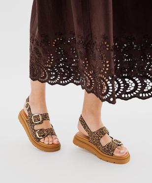 Sandales plateformes imprimé léopard femme  vue7 - 5 MILES - GEMO