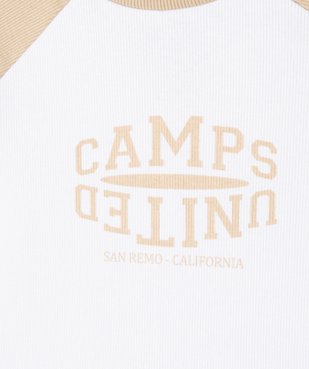 Tee-shirt manches courtes en maille côtelée coupe courte fille - Camps United vue2 - CAMPS UNITED - GEMO