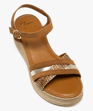 Sandales à brides avec semelle plateforme aspect corde femme - Tanéo vue5 - TANEO - GEMO