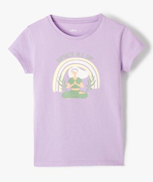 Tee-shirt fille pastel à motif pailleté vue1 - GEMO (ENFANT) - GEMO