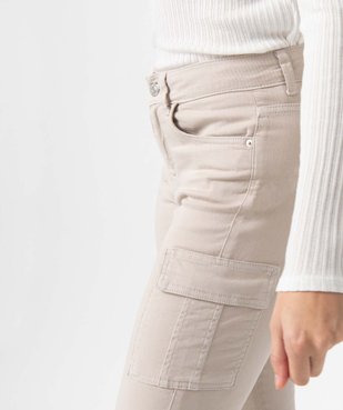 Pantalon femme coupe cargo en toile extensible vue6 - GEMO(FEMME PAP) - GEMO