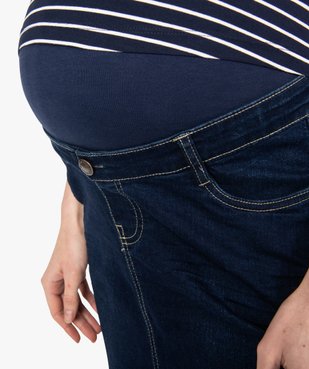 Jupe maternité en denim avec large ceinture bandeau vue2 - GEMO (MATER) - GEMO