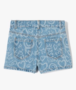 Short fille en jean à motifs délavés vue3 - GEMO 4G FILLE - GEMO
