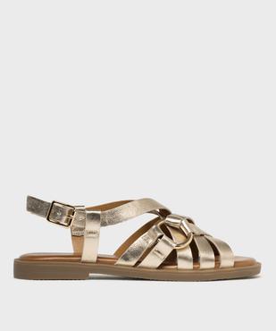 Sandales plates à brides métallisées femme - Follow Me vue1 - FOLLOW ME - GEMO
