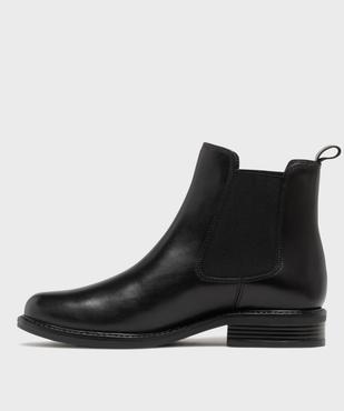 Chelsea boots en cuir lisse uni femme - Tanéo vue3 - TANEO - GEMO