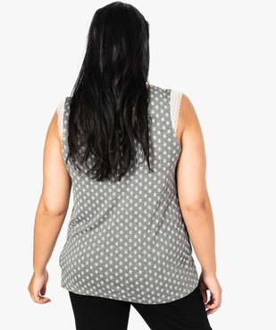 Haut de pyjama femme grande taille à mancherons dentelle vue3 - GEMO(HOMWR FEM) - GEMO