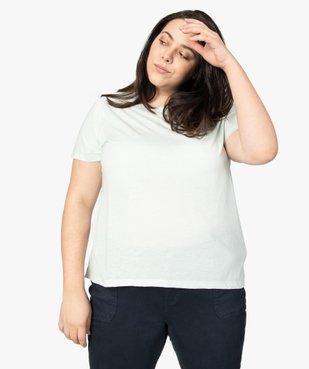 Tee-shirt femme grande taille à manches courtes et col rond vue1 - GEMO (G TAILLE) - GEMO