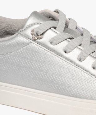 Baskets femme fourrées avec dessus métallisé et à semelle blanche vue7 - FOLLOW ME G4G - GEMO