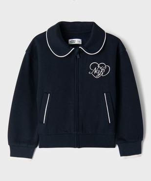 Gilet zippée en molleton à col Claudine fille vue3 - GEMO 4G FILLE - GEMO