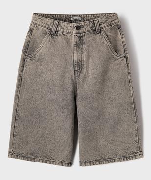 Bermuda en jean skater denim en coton effet neige garçon vue1 - GEMO 4G GARCON - GEMO