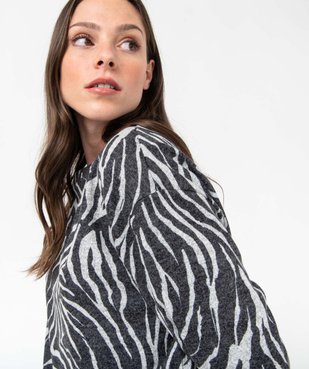 Tee-shirt femme imprimé à manches longues vue6 - GEMO(FEMME PAP) - GEMO