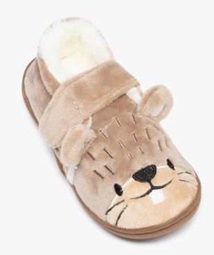 Chaussons garçon en forme de castor fermeture scratch vue5 - GEMO (ENFANT) - GEMO