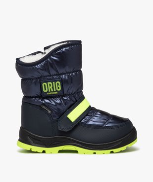 Après-ski garçon unis à zip et à scratch avec détails fluos vue1 - SANS MARQUE - GEMO