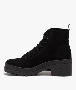 Tennis femme mid-cut en toile unie à talon et semelle crantée vue3 - GEMO (SPORTSWR) - GEMO
