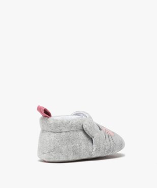 Chaussons de naissance bébé fille en velours motif chat vue2 - GEMO(BB COUCHE) - GEMO