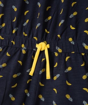 Combishort fille à manches courtes avec col et taille élastique vue2 - GEMO (ENFANT) - GEMO