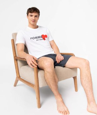 Pyjashort homme mix&match imprimé cœur vue2 - GEMO(HOMWR HOM) - GEMO