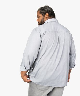 Chemise homme rayée à manches longues repassage facile vue3 - GEMO (G TAILLE) - GEMO