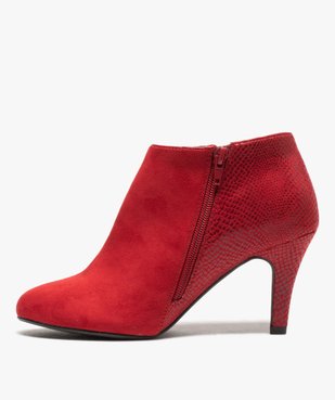 Low-boots femme dessus suédine et bordures passepoil vue3 - GEMO(URBAIN) - GEMO