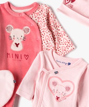 Ensemble bébé 4 pièces : dors-bien, body, bonnet et doudou - Sucre d'Orge vue2 - SUCRE D'ORGE - GEMO