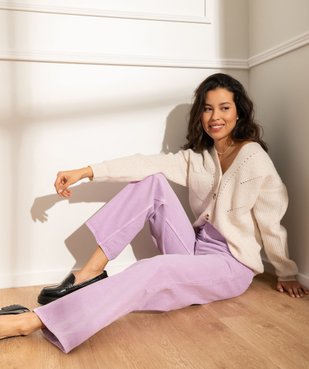 Jean wide legs taille haute coloré femme vue1 - GEMO 4G FEMME - GEMO