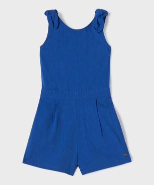 Combishort sans manches en coton et viscose fille - LuluCastagnette vue1 - LULU CASTAGNETTE GEMO FOR GOOD - GEMO