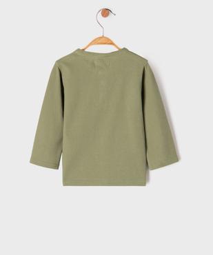 Tee-shirt manches longues en maille nid d’abeille bébé garçon vue3 - GEMO 4G BEBE - GEMO