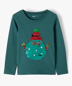 Tee-shirt fille avec motif de Noël en sequins réversibles vue1 - GEMO (ENFANT) - GEMO
