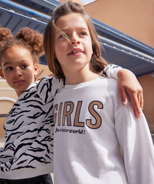Sweat ample imprimé intérieur molletonné fille vue1 - GEMO (ENFANT) - GEMO