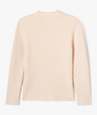 Pull en maille côtelée à col montant fille vue3 - GEMO 4G FILLE - GEMO