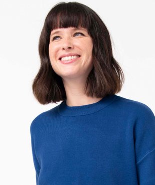 Pull femme coupe ample avec finitions pailletées vue3 - GEMO(FEMME PAP) - GEMO