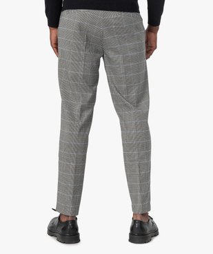 Pantalon homme en toile à motif pied de poule vue3 - GEMO (HOMME) - GEMO