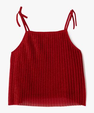 Débardeur à fines bretelles en maille scintillante fille vue1 - GEMO (JUNIOR) - GEMO