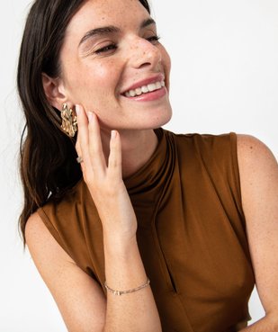 Débardeur décolleté fantaisie en matière extensible satinée femme vue6 - GEMO(FEMME PAP) - GEMO